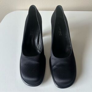 Vintage 90s Kenneth Cole Black Satin Heel Pumps 8